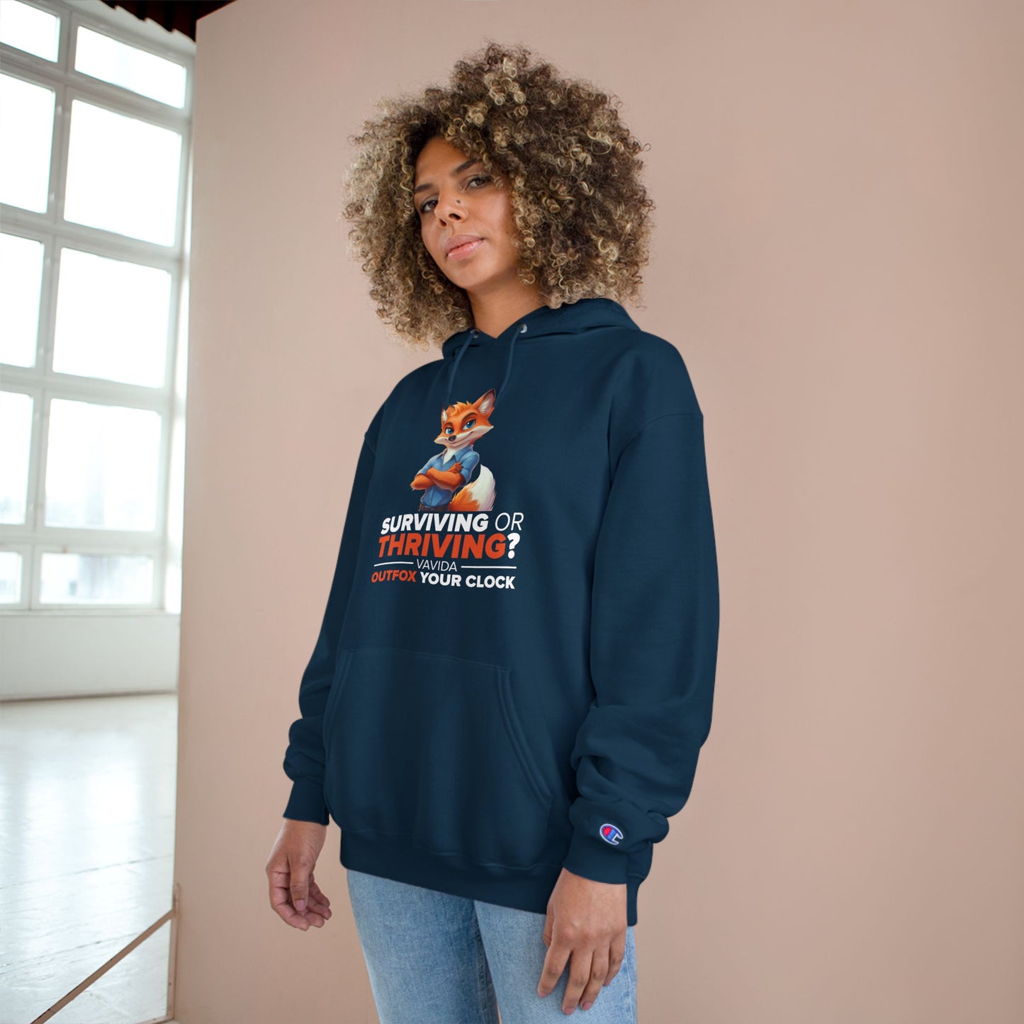 Vavida Clockbusters Champion Hoodie – CEO of Cozy (dark blue)