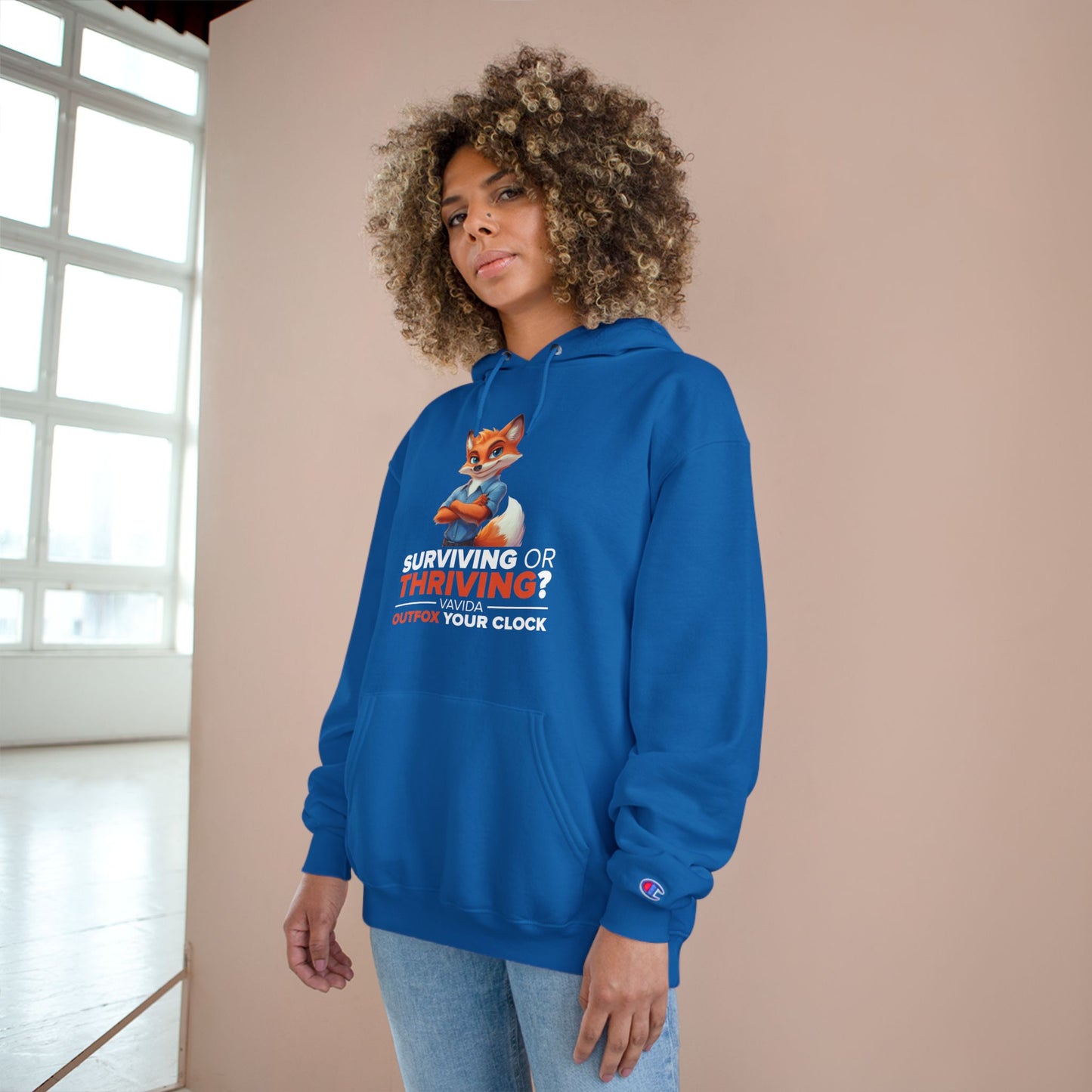 Vavida Clockbusters Champion Hoodie – CEO of Cozy (blue and black)