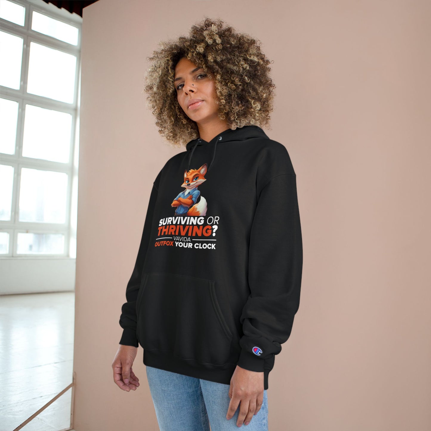 Vavida Clockbusters Champion Hoodie – CEO of Cozy (blue and black)